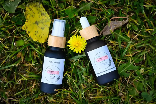 Bloesemremedie op maat en Help! remedie handig verpakt in een flesje